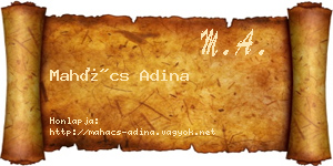 Mahács Adina névjegykártya